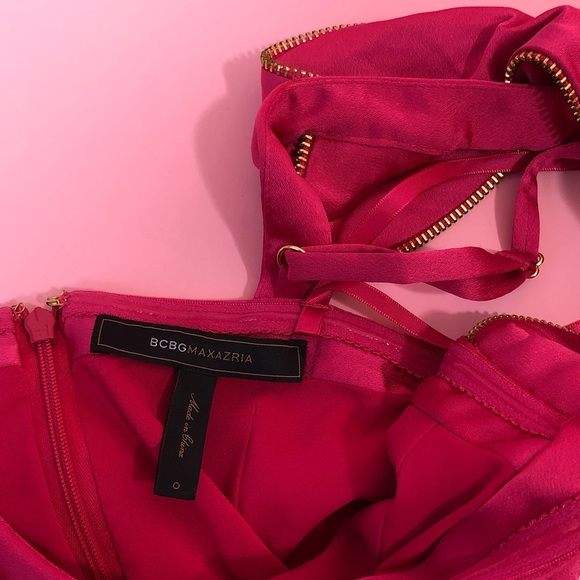 BCBGMaxAzria Azalea pink one shoulder dress 0XS - Picture 6 of 7